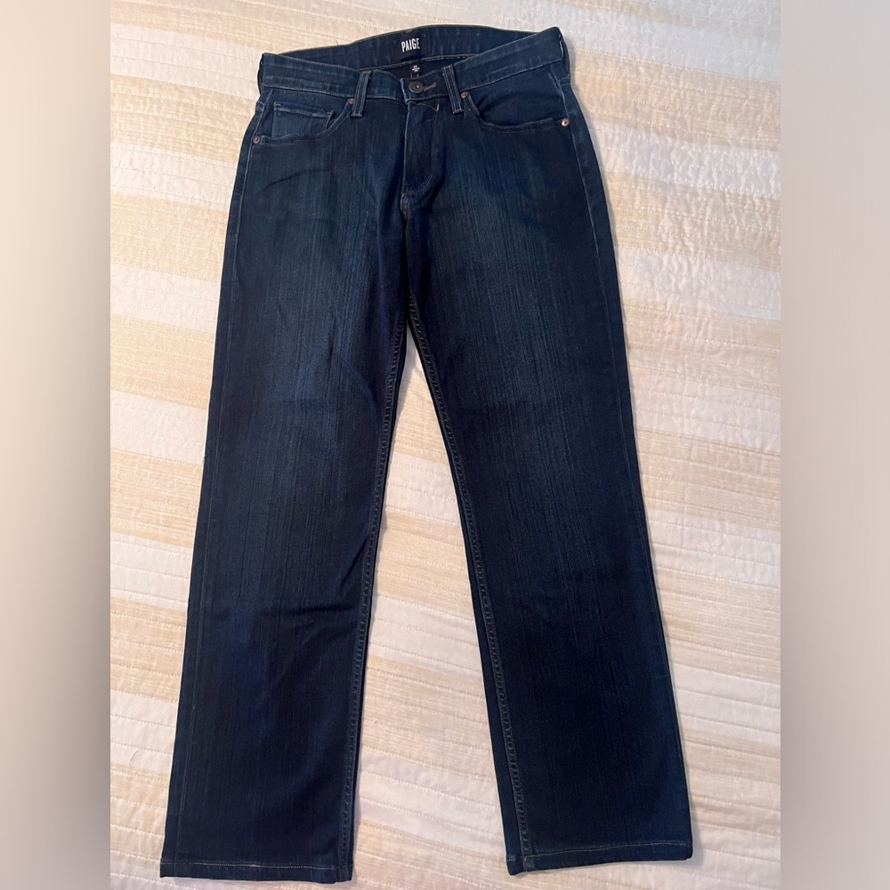 PAIGE Women's Straight Leg Jeans - Dark Blue